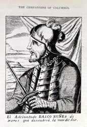 Porträt von Pedro Nunes (1502-78) aus Xeres, der das Südmeer entdeckte, aus The Narrative and Critical History of America, herausgegeben von Justin Winsor, London, 1886